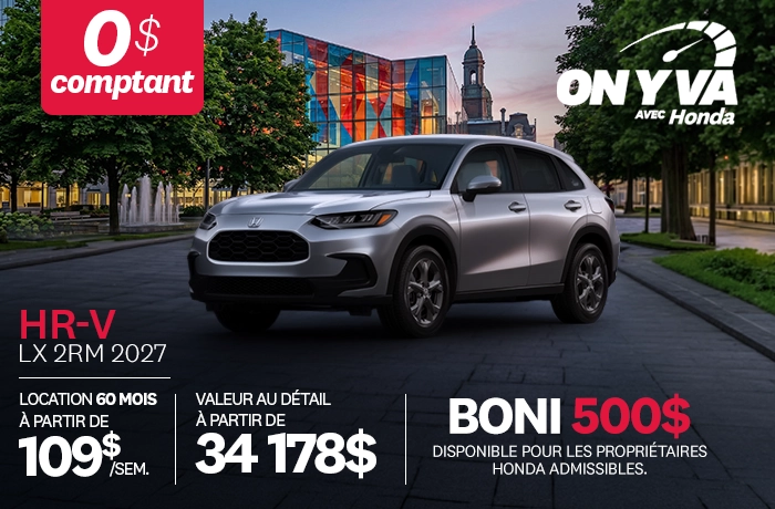 Bannière de Promotion HR-V LX 2027